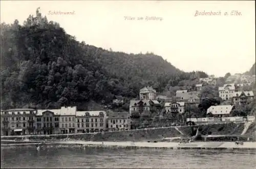 Ak Podmokly Bodenbach Děčín Tetschen an der Elbe Region Aussig, Schäferwand, Villen am Rothberg