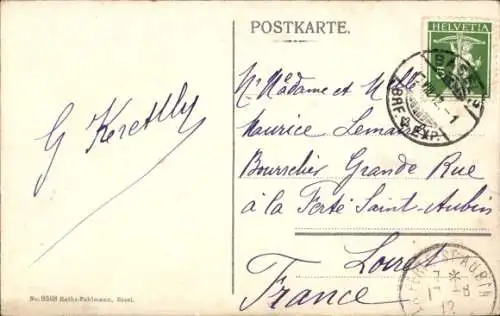 Ak Basel Stadt Schweiz, Mittlere Rheinbrücke