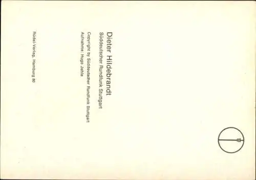 Ak Schauspieler Dieter Hildebrandt, Portrait, Autogramm