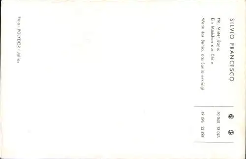 Ak Sänger Silvio Francesco, Portrait, Autogramm, Polydor Schallplatten