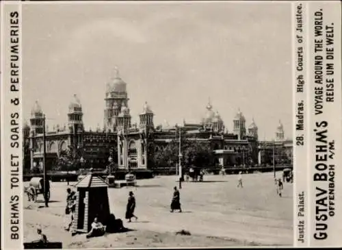 Foto Chennai Madras Indien, Justiz Palast, Reklame Boehm's Toilet Soap