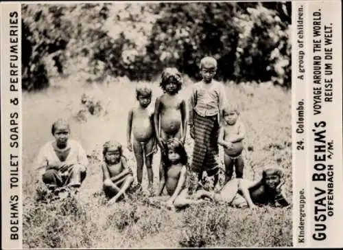 Foto Colombo Ceylon Sri Lanka, Kindergruppe, Reklame Boehm's Toilet Soap