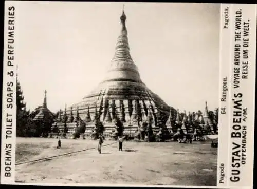 Foto Rangun Myanmar Burma, Pagode, Reklame Boehm's Toilet Soap