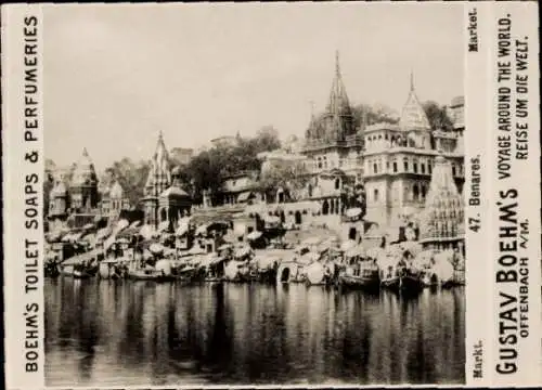 Foto Varanasi Benares Indien, Markt, Reklame Boehm's Toilet Soap