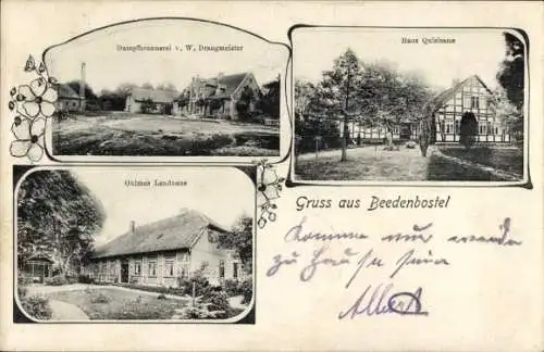 Ak Beedenbostel in Niedersachsen, Haus Quisisane, Dampfbrennerei, Ohlmes-Landhaus