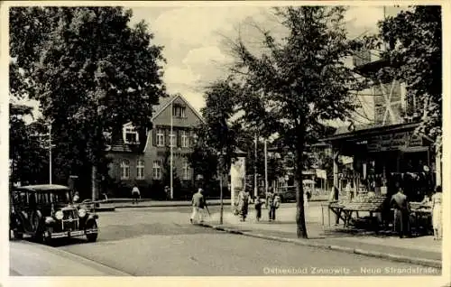 Ak Ostseebad Zinnowitz auf Usedom, Neue Strandstraße, Auto