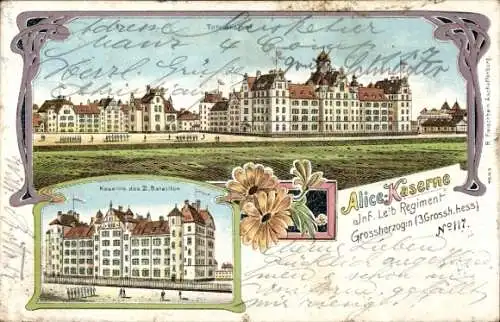 Litho Mainz am Rhein, Alice-Kaserne, Infanterie-Leib-Regiment Großherzogin Nr. 117