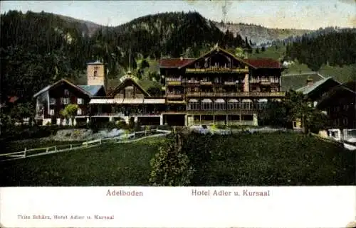 Ak Adelboden Kanton Bern Schweiz, Hotel Adler, Kursaal