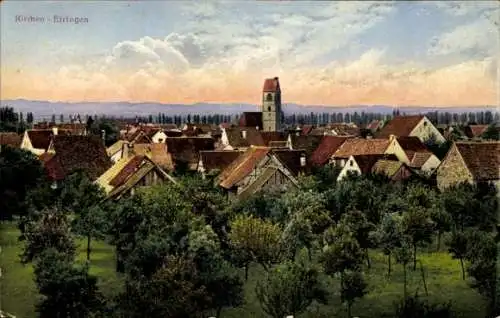 Ak Efringen Kirchen, Stadtpanorama, Kirchturm, Häuser, Bäume