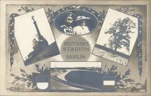 Ak Berlin Charlottenburg Westend, Deutsches Stadion, Kronprinz Wilhelm, Kronprinzessin Cecilie