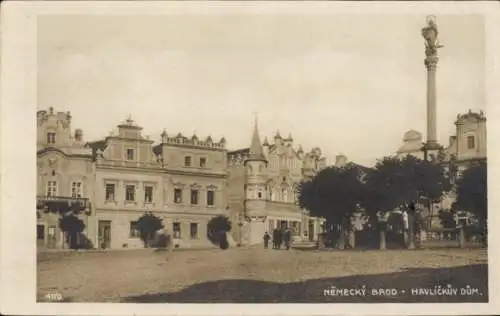 Ak Havlíčkův Brod Německý Brod Deutschbrod Region Hochland, Platz, Turm