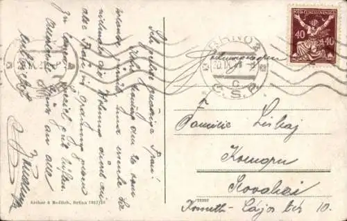 Ak Brno Brünn Südmähren, Bahnhof, Straßenbahn