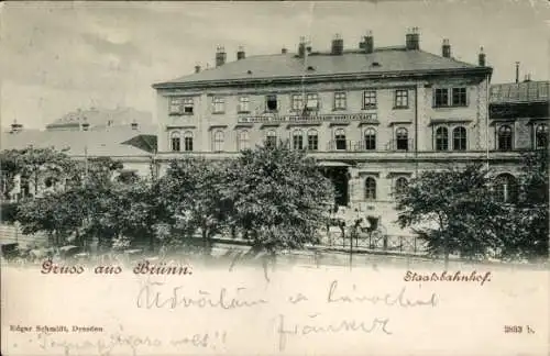 Ak Brno Brünn Südmähren, Staatsbahnhof