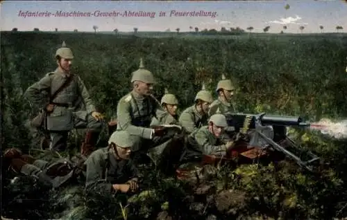 Ak Das Deutsche Heer, Infanterie Maschinengewehrabteilung in Feuerstellung, I. WK