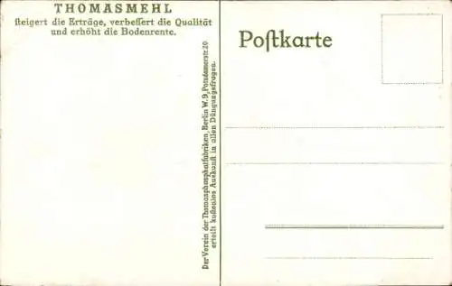 Ak Reklame, Thomasmehl, die Hohenzollern als Förderer der Landwirtschaft, Kaiser Wilhelm II.