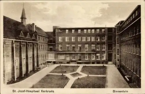 Ak Kerkrade Limburg Niederlande, St. Jozef Hospital, Innenhof