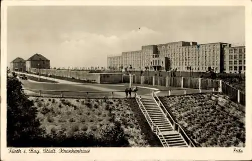 Ak Fürth in Mittelfranken Bayern, Städt. Krankenhaus