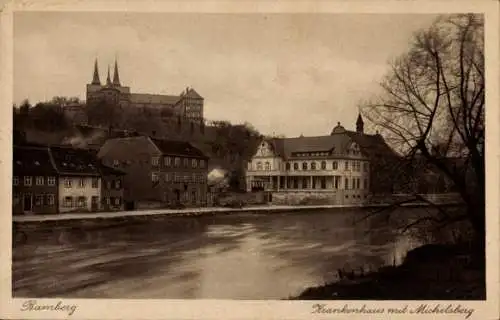 Ak Bamberg in Oberfranken, Krankenhaus mit Michelsberg