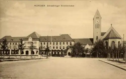 Ak Schwabing München Bayern, Schwabinger Krankenhaus