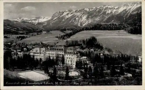 Ak Edlach an der Rax Niederösterreich, Kuranstalt und Sanatorium, Bergpanorama