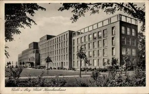 Ak Fürth in Mittelfranken Bayern, Städt. Krankenhaus
