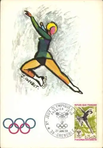 Maximum Künstler Ak Combet, J., Grenoble, Olympische Winterspiele 1968, Eiskunstlauf