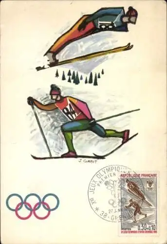 Maximum Künstler Ak Combet, J., Grenoble, Olympische Winterspiele 1968, Skispringer