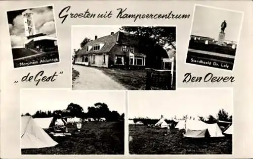 Ak Den Oever Wieringen Nordholland Niederlande, Denkmal, Zeltplatz, Standbild