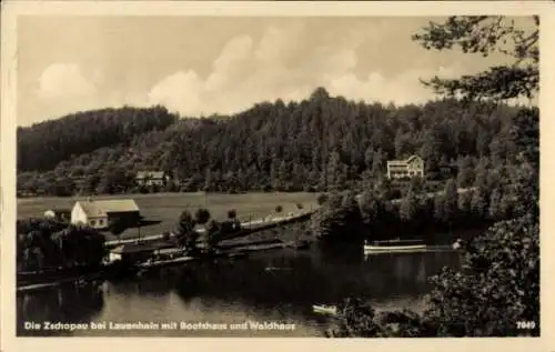 Ak Lauenhain Mittweida in Sachsen, Zschopau, Bootshaus, Waldhaus