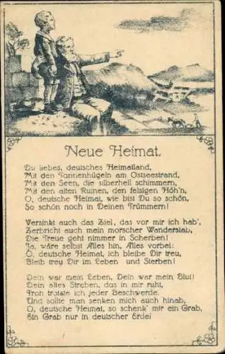 Ak Berlin Mitte, neue Heimat, Gedicht, Mann, Kind, Volksspende