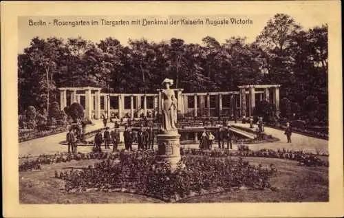 Ak Berlin Tiergarten, Rosengarten, Denkmal Kaiserin Auguste Victoria