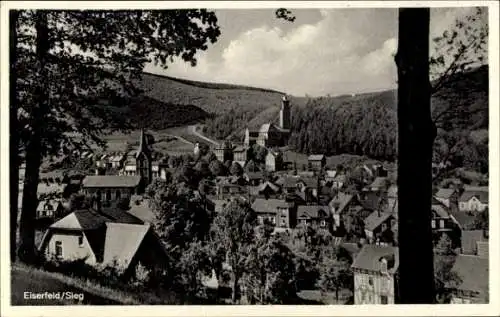 Ak Eiserfeld Siegen in Nordrhein Westfalen, Gesamtansicht, Kirche