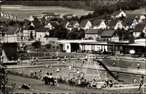 Ak Salchendorf Neunkirchen im Siegerland, Freibad, Rutsche, Badegäste