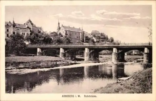 Ak Arnsberg im Sauerland Westfalen, Ruhrbrücke