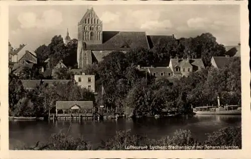 Ak Lychen in der Uckermark, Teilansicht, Johanniskirche