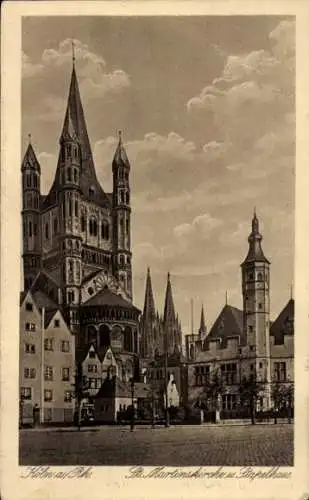 Ak Köln am Rhein, St. Martinskirche, Stapelhaus