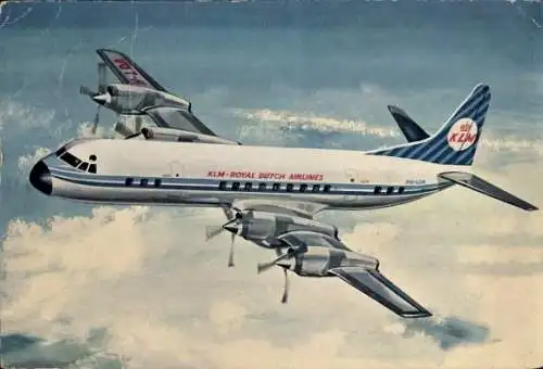 Ak Passagierflugzeug Lockheed Prop-Jet Electra, KLM