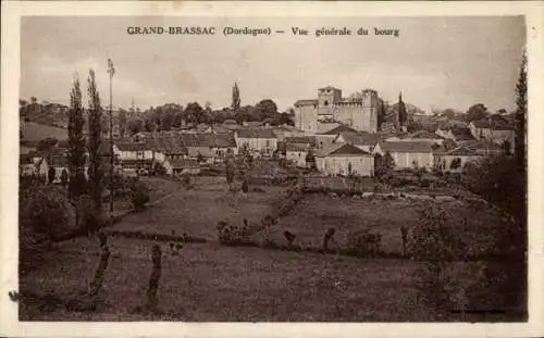 Ak Grand-Brassac Dordogne, vue generale du bourg