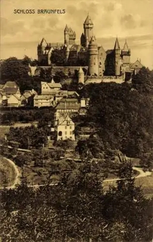 Ak Braunfels an der Lahn, Teilansicht, Schloss