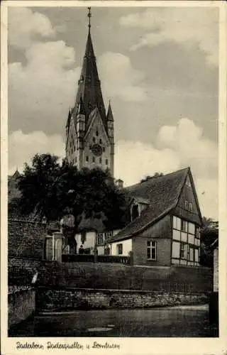 Ak Paderborn in Westfalen, Paderquellen, Domturm