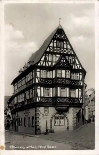 Ak Miltenberg am Main Unterfranken, Hotel Riesen, ältestes Gasthaus Deutschlands