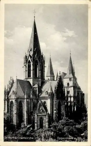 Ak Oppenheim am Oberrhein, Blick auf die St. Katharinenkirche