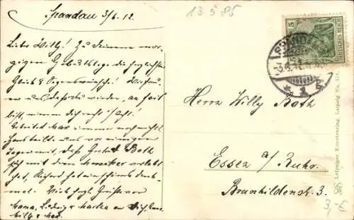 Ak Berlin Spandau, Pionier Klinke-Denkmal