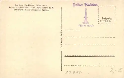 Ak Berlin Charlottenburg Westend, Funkturm