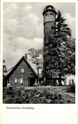 Ak Littfeld Kreuztal in Westfalen, Kindelsberg, Aussichtsturm, Gaststätte