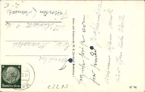 Ak Mayen in der Eifel, schiefer Kirchturm