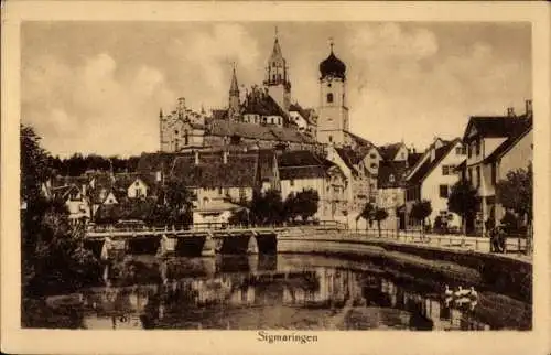 Ak Sigmaringen an der Donau, Brücke, Schloss