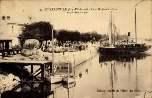 Ak Boyardville Ile d'Oléron Charente Maritime, Le Boyardville, Anlegestelle am Kai