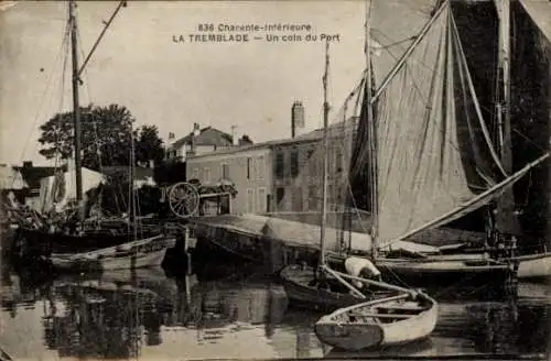 Ak La Tremblade Charente Maritime, Eine Ecke des Hafens