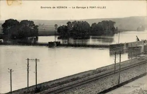 Ak Port Villez Yvelines Frankreich, Barrage